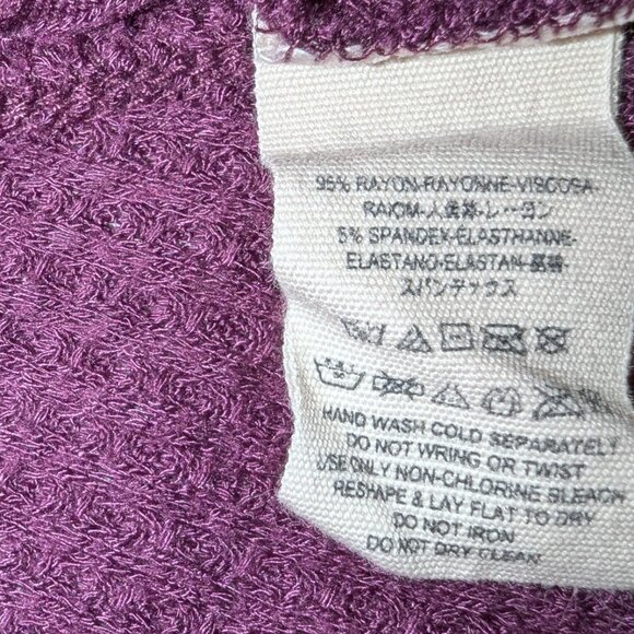 Free People | Ventura Waffle Knit Thermal Tee in African Violet	| Size Small - Picture 9 of 12